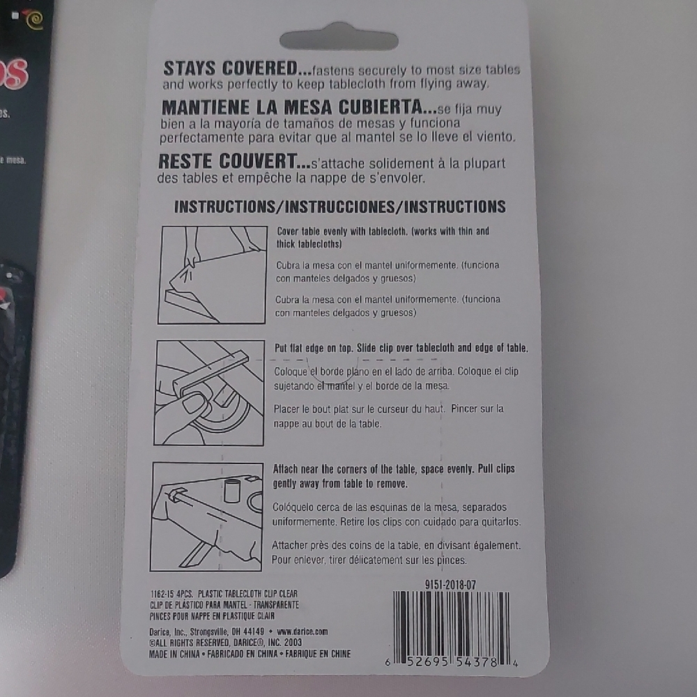 Darico Clear Plastic Tablecloth Clips 6 Pack‎ - Picture 5 of 6